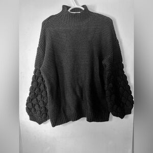 Black Lily Morgan knit bubble sleeve sweater - medium